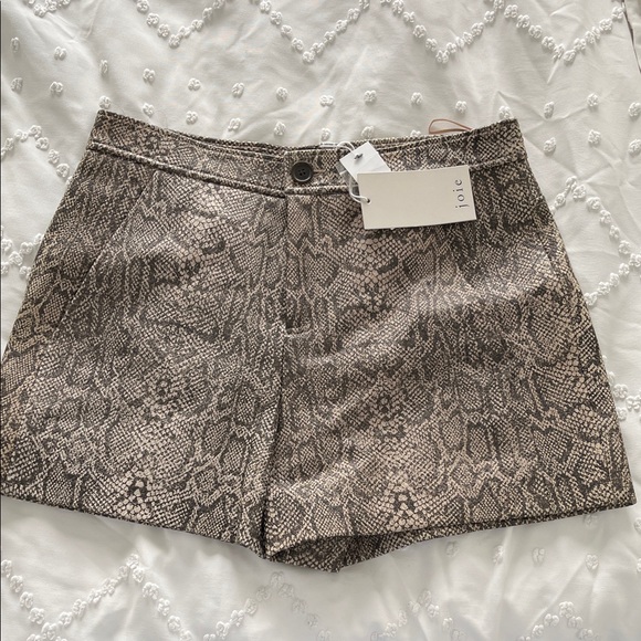 Joie Pants - NWT Joie Snake Print Leather Shorts